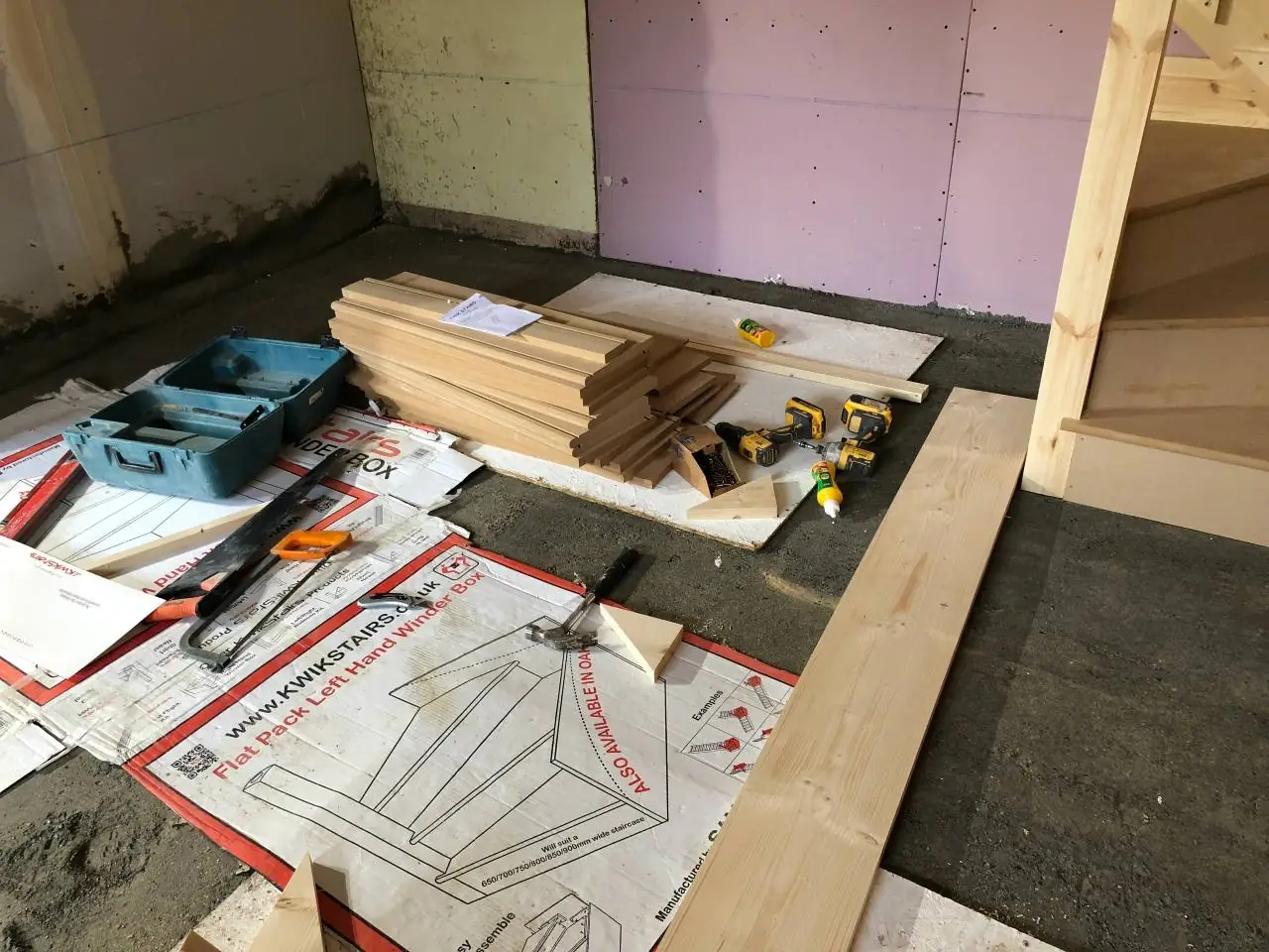 Staircase construction and fit-out work in progress
