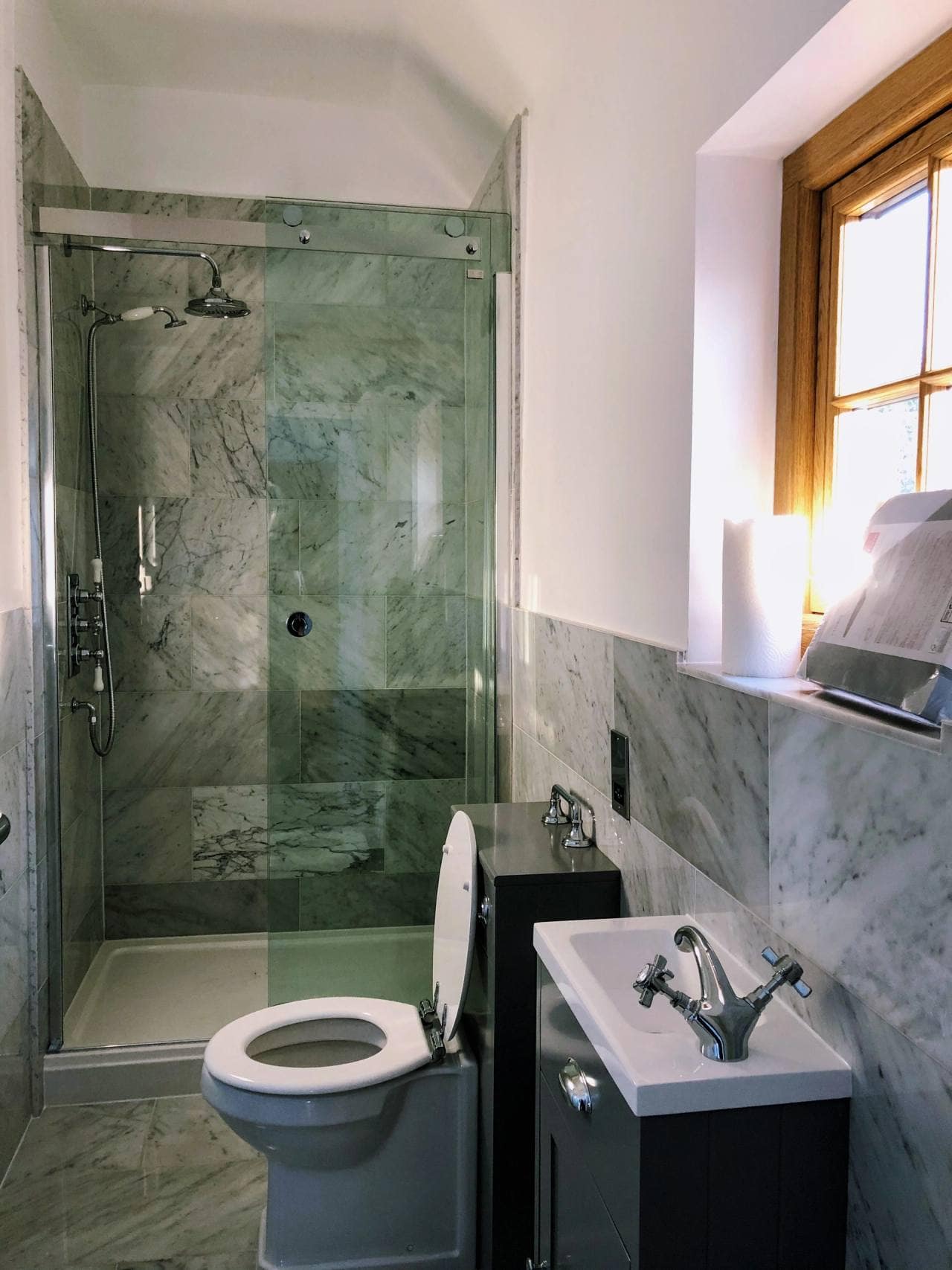 Completed marble bathroom refurbishment